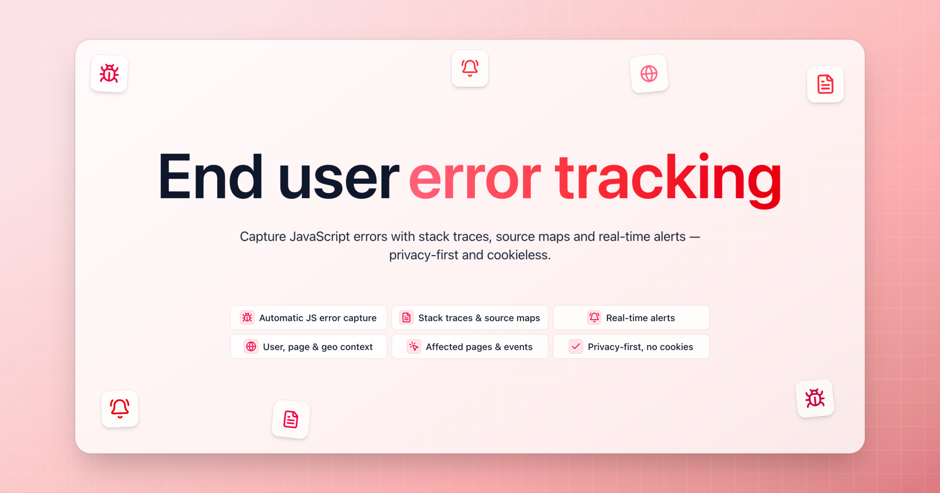 End Error End user error tracking tool to deliver bug-free experiences | Swetrix